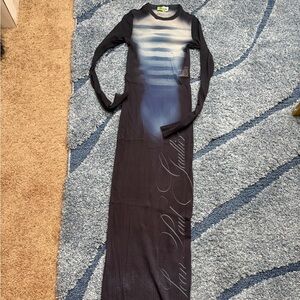 Jean Paul Gaultier Elegant Black and Blue Dress